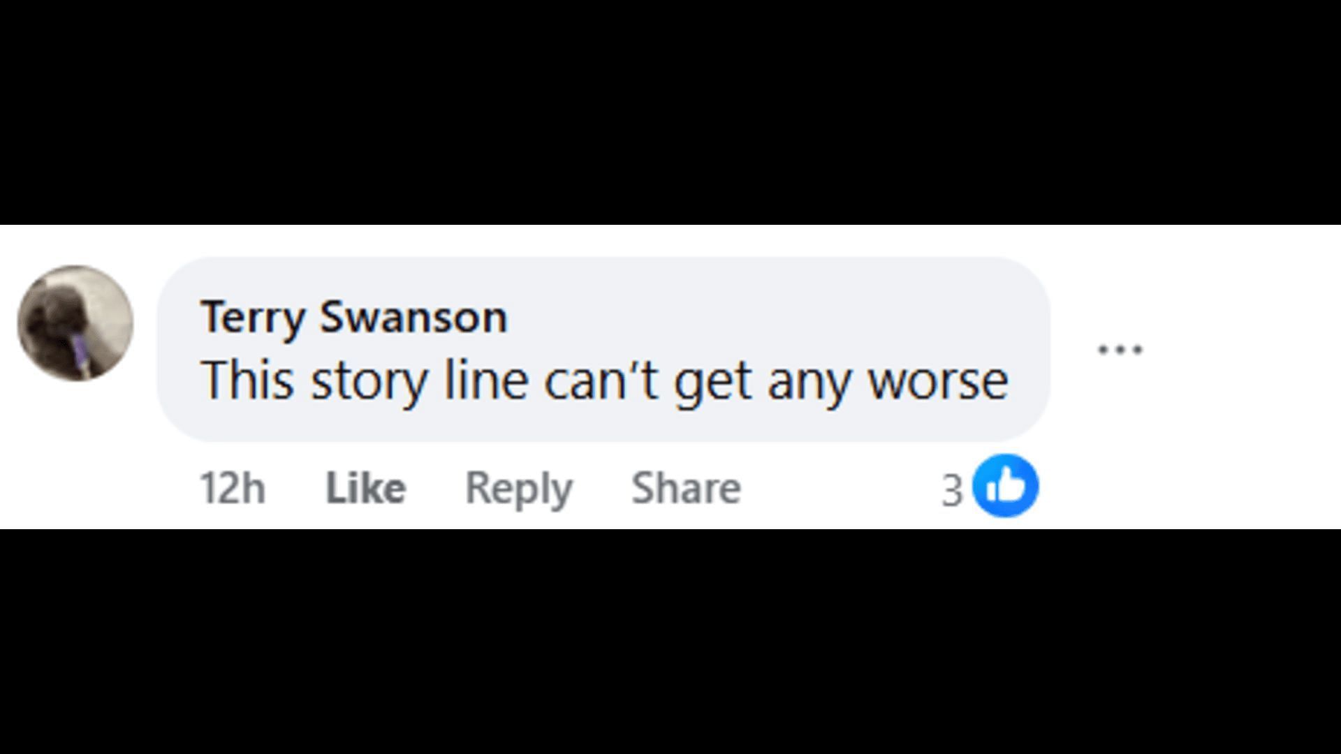 Comment under a post made by a fan about the show's storyline (Image via Facebook/The Young and the Restless Official)